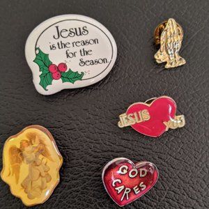 Religious lapel pins (5)